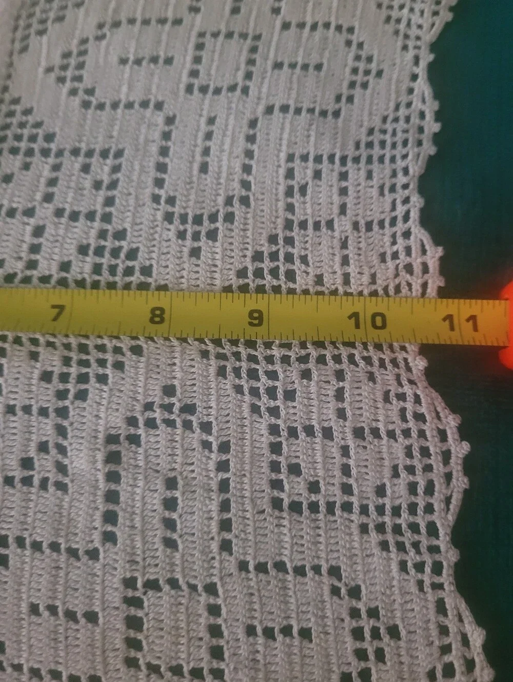 Handmade Crochet Doily Square - Cream Lace Accent - Picture 2 of 3